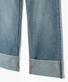 jean baggy a revers taille ajustable fille bleu jeansG666501_3