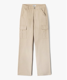 GEMO Pantalon cargo coupe straight à taille ajustable fille beige standard