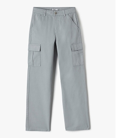 pantalon cargo coupe straight a taille ajustable fille gris standard pantalonsG666801_4