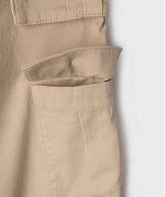 pantalon coupe cargo straight avec taille elastique fille beige standard pantalonsG667201_2