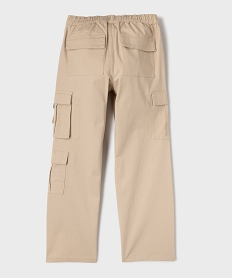 pantalon coupe cargo straight avec taille elastique fille beige standard pantalonsG667201_3