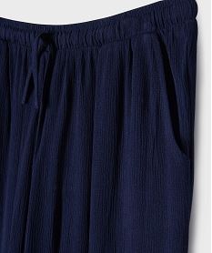 pantalon large en viscose avec ceinture ajustable fille bleu pantalonsG668201_2