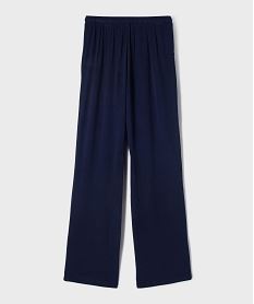 pantalon large en viscose avec ceinture ajustable fille bleu pantalonsG668201_3