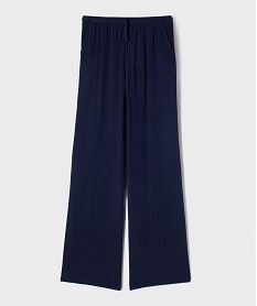 pantalon large en viscose avec ceinture ajustable fille bleu pantalonsG668201_4