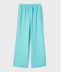 GEMO Pantalon large fluide avec taille ajustable fille Bleu