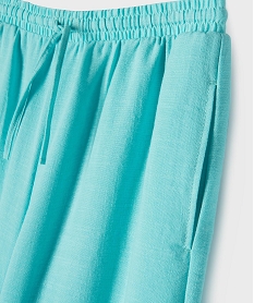 pantalon large fluide avec taille ajustable fille bleu pantalonsG668401_2