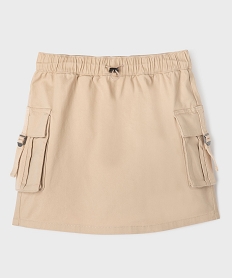GEMO Jupe avec poches à rabat et taille élastique fille beige standard
