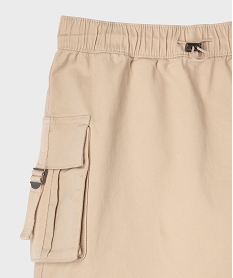 jupe avec poches a rabat et taille elastique fille beige standardG668601_2