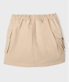jupe avec poches a rabat et taille elastique fille beige standardG668601_3