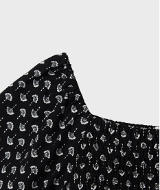 tee-shirt en viscose avec buste smocke fille noirG669101_2