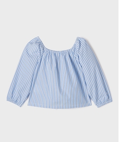 chemise rayee a manches longues et col bardot fille imprimeG669401_3