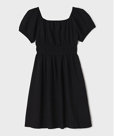 GEMO Robe manches courtes col Bardot en viscose fille noir standard