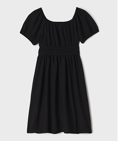 robe manches courtes col bardot en viscose fille noir standardG669501_3
