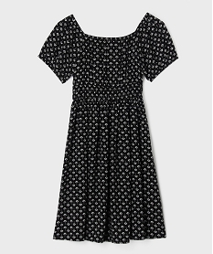 GEMO Robe manches courtes col Bardot en viscose fille Bleu