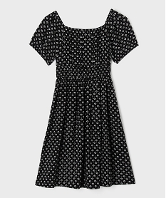 robe manches courtes col bardot en viscose fille bleuG669601_3