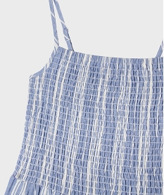 robe a bretelles en viscose et lin buste smocke fille imprimeG669901_2