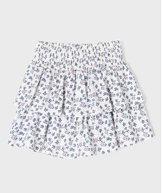 jupe short fleurie a volants et taille a smocks fille imprimeG670601_3