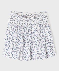 jupe short fleurie a volants et taille a smocks fille imprimeG670601_4