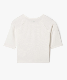 tee-shirt court a manches courtes ouvert aux emmanchures fille blanc tee-shirtsG671001_3