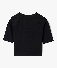 tee-shirt court a manches courtes ouvert aux emmanchures fille noir standard tee-shirtsG671101_3