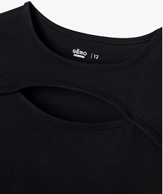 tee-shirt a manches courtes avec ouverture sur le buste fille noir standard tee-shirtsG671401_2