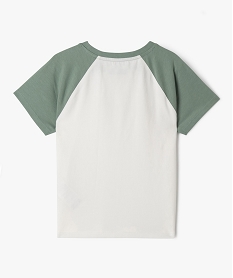 tee-shirt manches courtes bicolore coupe courte fille kaki clair tee-shirtsG671701_3