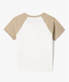 tee-shirt manches courtes bicolore coupe courte fille beige standard tee-shirtsG671801_3