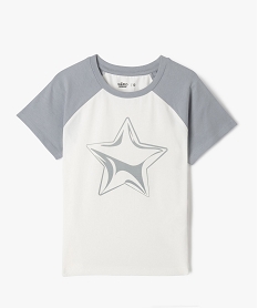 tee-shirt manches courtes bicolore coupe courte fille gris standard tee-shirtsG671901_4