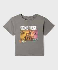 GEMO Tee-shirt manches courtes motif pirates fille - One Piece gris standard