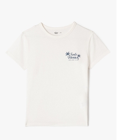GEMO Tee-shirt manches courtes avec inscription fille Blanc