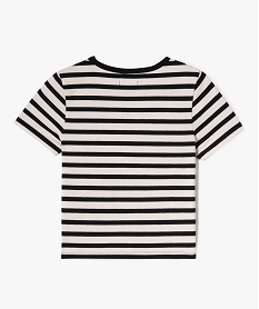 tee-shirt manches courtes coupe courte a rayures fille imprime tee-shirtsG674501_3