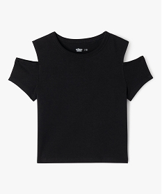 GEMO Tee-shirt manches courtes avec épaules dénudées fille noir standard
