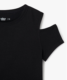 tee-shirt manches courtes avec epaules denudees fille noir standard tee-shirtsG674601_2