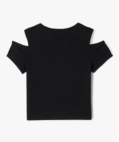 tee-shirt manches courtes avec epaules denudees fille noir standard tee-shirtsG674601_3