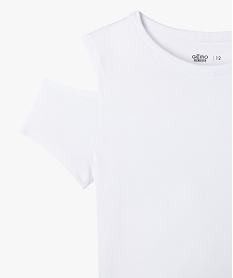 tee-shirt manches courtes avec epaules denudees fille blanc standard tee-shirtsG674701_2