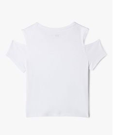 tee-shirt manches courtes avec epaules denudees fille blanc standard tee-shirtsG674701_3