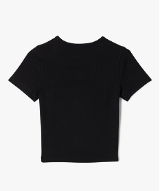 tee-shirt court a manches courtes avec motif ajoure fille noir standard tee-shirtsG674801_3