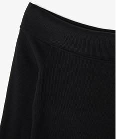 tee-shirt manches longues avec col bardot coupe courte femme noir standard tee-shirtsG675901_2