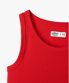 debardeur en maille cotelee coupe courte fille rouge vif debardeursG676101_2