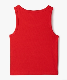 debardeur en maille cotelee coupe courte fille rouge vif debardeursG676101_3