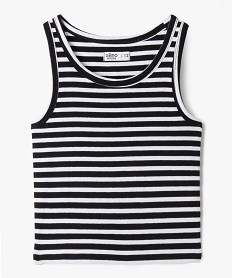 debardeur en maille cotelee coupe courte fille imprime debardeursG676201_4