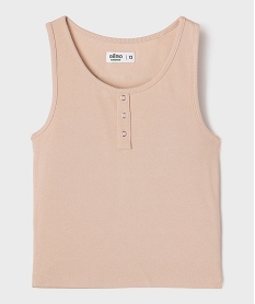 GEMO Débardeur en maille côtelée extensible fille beige standard