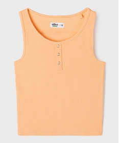 GEMO Débardeur en maille côtelée extensible fille orange standard