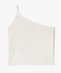 debardeur asymetrique en maille cotelee fille blanc chine debardeursG677201_3