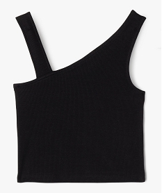 GEMO Débardeur asymétrique en maille côtelée fille noir standard