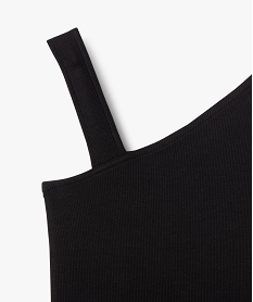 debardeur asymetrique en maille cotelee fille noir standard debardeursG677401_2
