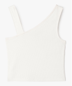 GEMO Débardeur asymétrique en maille côtelée fille Beige