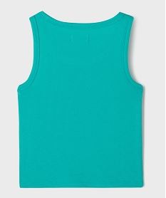 debardeur en maille cotelee coupe courte fille bleu debardeursG677701_3