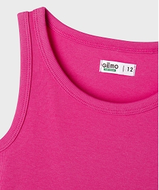 debardeur en maille cotelee coupe courte fille rose standard debardeursG677801_2