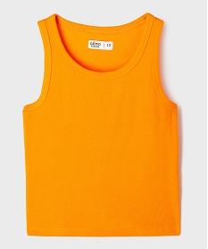 GEMO Débardeur en maille côtelée coupe courte fille orange chine